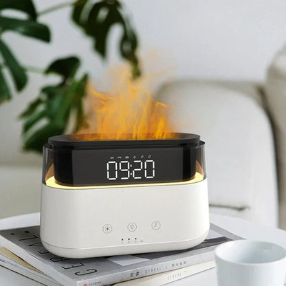 Flame Humidifier With Clock Bedroom Of Intelligent
